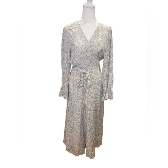 Polo Ralph Lauren  Bishop Sleeve Floral Print  Wrap Dress - Picture 10 of 11